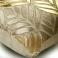 thumbnail image 3 of The HomeCentric Cushion Covers Gold Hmade Pillowcases Pack of 2 16x16 inch (40x40 cm) Faux Leather Couch Pillow Cover Nature Floral Maple Leaf Applique Metallic Gold Leather Matte Gold - Foil Maple, 3 of 3