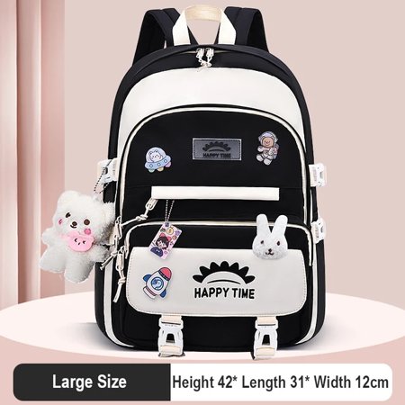 

Large Capacity Cute Women Multi-Pocket Nylon Backpack Ins Junior High School Student School Bag Female Girl Backpack Laptop Book