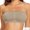 Beige, variant on Bosfbaoi Plus Size Strapless Bra for Women Seamless Front Ruched Anti-Slip Ribbed Bandeau Removable Pads Wirefree Strapless Tube Top Bra