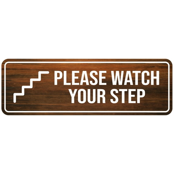 Standard Plus Please Watch Your Step Wall or Door Sign | Public Spaces Signage - Large