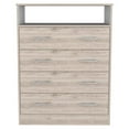thumbnail image 5 of DEPOT E-SHOP Serbian Four Drawer Dresser, Superior Top, One Open Shelf, Light Gray / White, 5 of 5