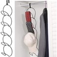 thumbnail image 5 of Organizador de sombreros para guardar gorras de béisbol, el mejor organizador de armario sobre la puerta para colecciones de sombreros (negro/paquete de 10) JAMW Sencillez, 5 of 5