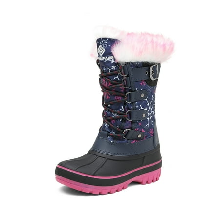 

Dream Pairs Ankle Snow Boots Boys Girls Winter Warm Lace Up Waterproof Boots Shoes KRIVER-1 NAVY/FUCHSIA Size 11