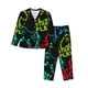 thumbnail image 1 of Balery Play Game Start Conjunto de Pijama con Estampado para Mujer, Conjunto de Dos Piezas con Manga Larga, Ropa de Dormir Suave con Bolsillos, Pijamas Cómodos-Large, 1 of 7