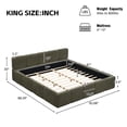 thumbnail image 3 of Noble House King Size Platform Bed, Linen Thickened headboard, Green, 3 of 3