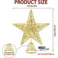 thumbnail image 2 of 10Inch Christmas Tree Topper Star, GoXteam Gold Christmas Ornaments Treetop, LED Light Up Tree Toppers Christmas Tree Decoration, Glittered Metal Christmas Star for Christma Tree Ornament Decor, 2 of 7