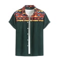 thumbnail image 5 of YANGXINX Men's Button Down Shirts Vintage Western Aztec Printed Casual Short Sleeve Collared Tops Fashion Hawaiian Beach Vacation Comfy Daily Wear, 5 of 5