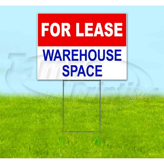 For Lease Warehouse Space (18" x 24") Yard Sign, Includes Metal Step Stake