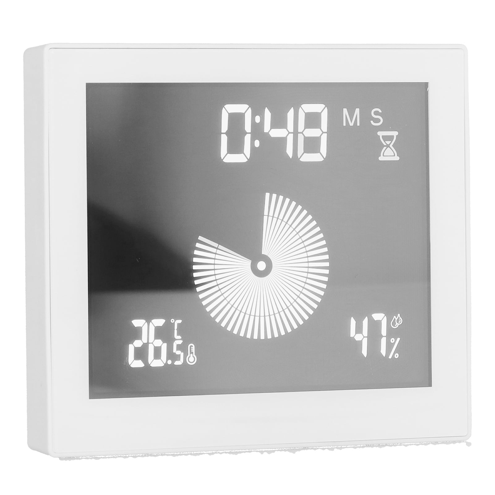 Riousery Digital Bathroom Thermometer Hygrometer with Large Backlight LCD Display and Countdown Timer, IP65 Waterproof Touchscreen Weather Station, White (7.48 inches / 19.0 cm)