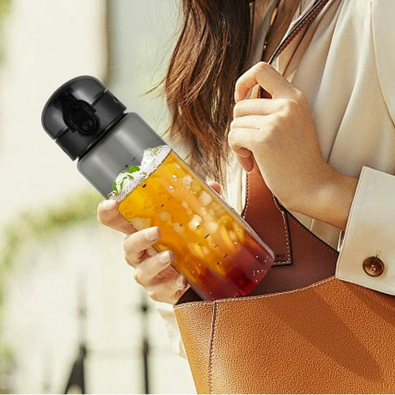 Fmbmuo Water Bottle Black Flip-Top Plastic Travel 780ml with Carry Handle