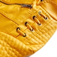 thumbnail image 2 of SWSMCLT Women's Leather Jacket Faux Suede Jacket Long Sleeve Streetwear Motorcycle Fall Fashion Hoodless Outerwear Yellow 16, 2 of 4