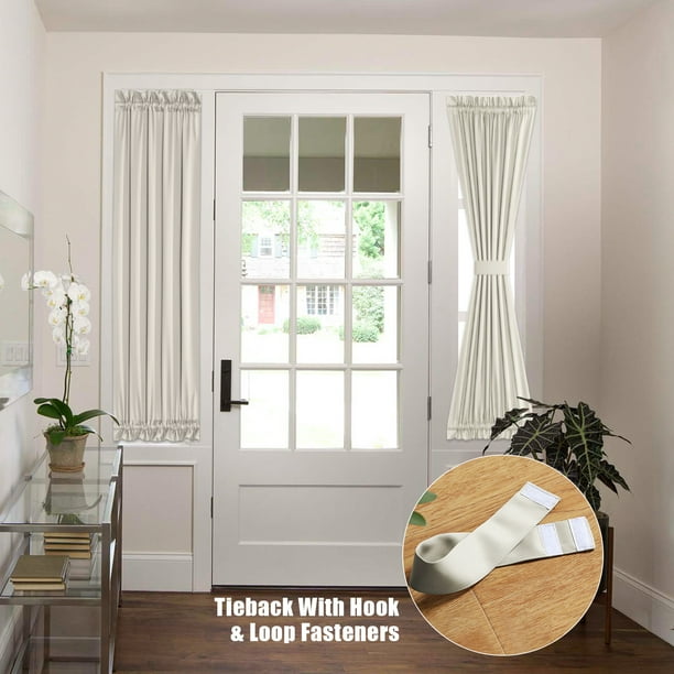 FortuneHouse8 Cortinas De Puerta De Color Rojo Sólido, Cortinas Para Puerta Francesa Con Bolsillo Para Barra, Protección De Privacidad Para Puertas Con Alzapaños, 1 Panel, 25 X 72 Pulgadas