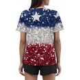 thumbnail image 4 of YLHFASHION T-Shirts Graphiques pour Femmes 4 Juillet Col Rond 2025 Drapeau Américain Manches Courtes Indépendance T-shirt d'Été Liquidation T-shirt à Manches Courtes pour Femmes, 4 of 5