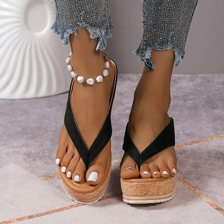 

Toddler Slippers Fashion Print Flip Flops Casual Outdoor Solid Color Slippers Summer House Slippers For Woman