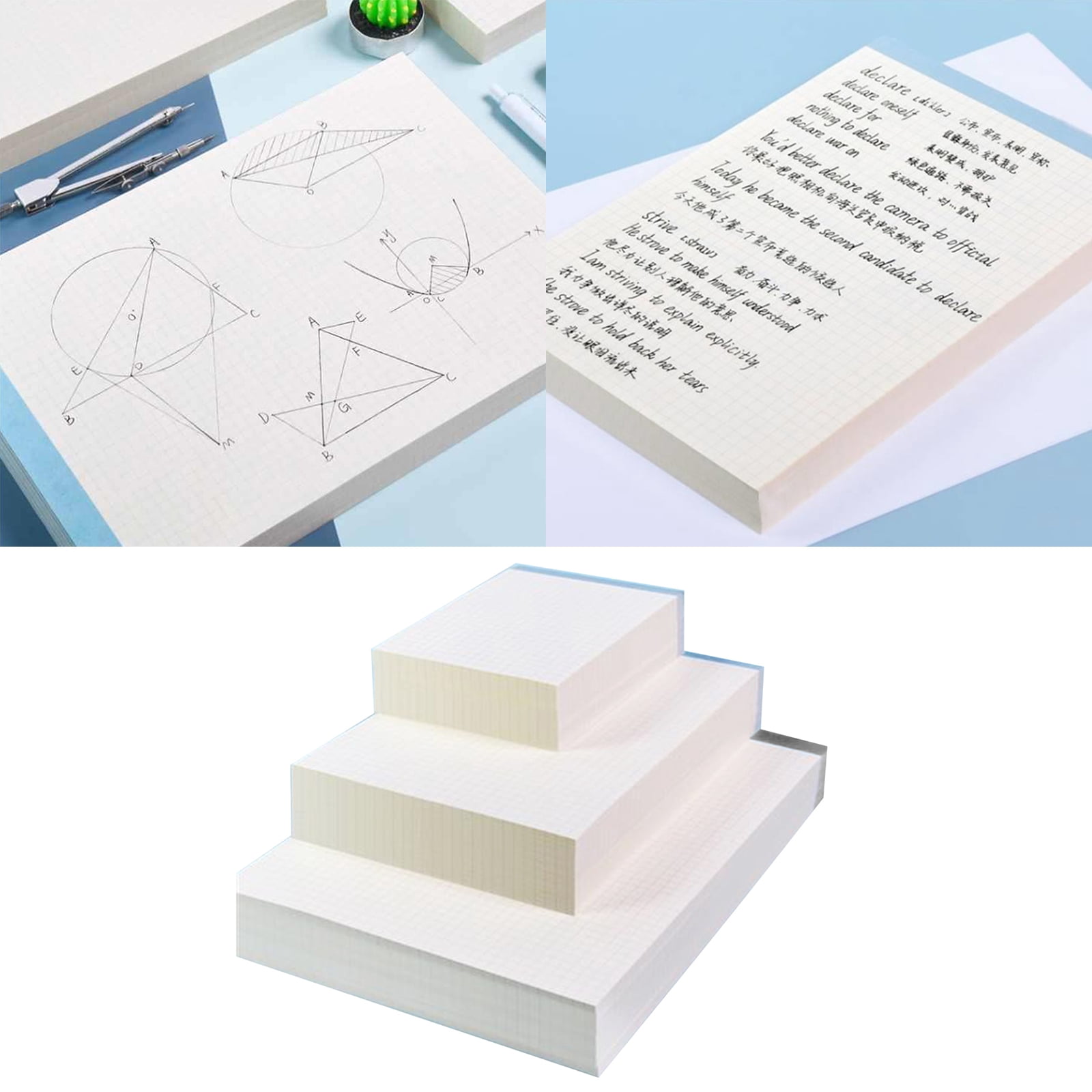 Thick Grid Sketchpads Graph Paper Pad Smooth Writing, Tear off Sheets for Architect Mathematician