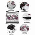 thumbnail image 6 of Halloween Pillow Covers 18x18 Inch, Black Horror Skull Roses Spi-der Web Vintage Linen Pillowcase with Invisible Zipper, Decorative Throw Pillow Covers Cushion Case for Couch Sofa Bed Living Room, 6 of 9