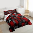 thumbnail image 3 of Castle Fairy Vintage Checkered Full Size Comforter Sets,Retro Plaid Grid Bedding Sets, 3 of 8