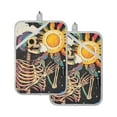 thumbnail image 7 of Yayeee Pot Holders Kitchen Heat Resistant with Pocket 7"x9.8" Cotton Oven Cooking Hot Pads, Skeleton with Sun, 7 of 7