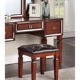 thumbnail image 6 of Miekor Furniture Luxurious Majestic Classic Cherry Color Vanity Set w Stool 3- Storage Drawers Bedroom Furniture Set Tri-Fold Mirror W5U850, 6 of 8