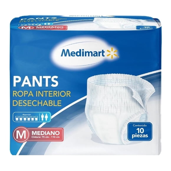Ropa interior desechable Medimart pants mediano 10 pzas