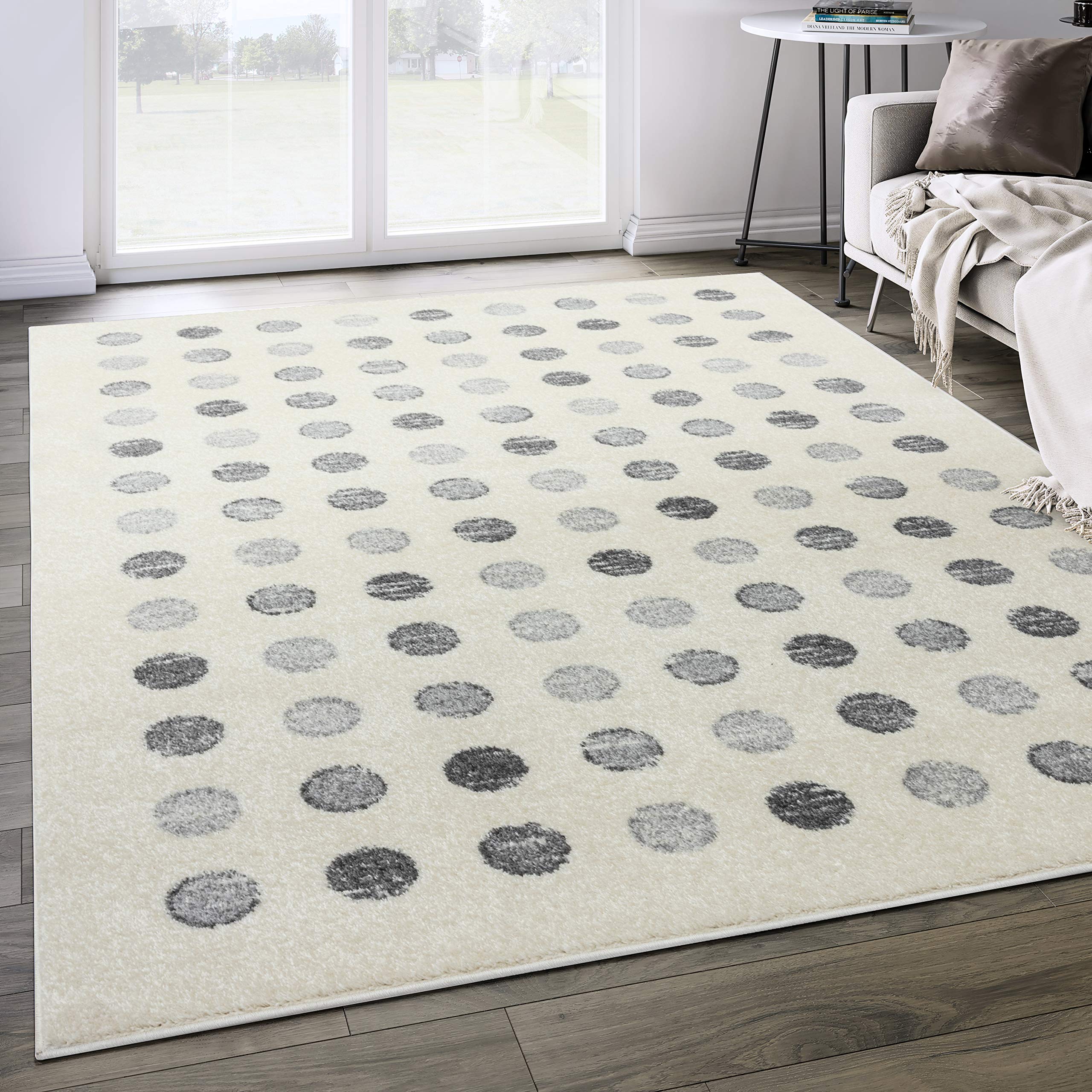 Rugs America Asteria Collection Ivory grey AI100A Contemporary Abstract