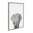 thumbnail image 2 of Kate and Laurel Sylvie Elephant Animal Print Black and White Portrait Framed Canvas Wall Art by Simon Te Tai, 23x33 Gray, 2 of 5