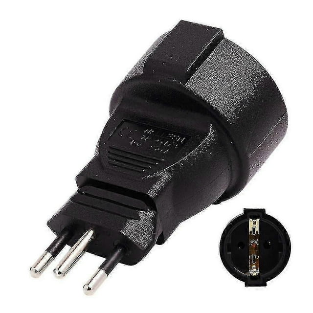 Eu Standard 16a 250v Swiss 3pin Round Male To Female Power Supply Adapter
