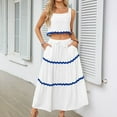 thumbnail image 2 of HAiming Skirts Sets for Women Square Neck Tank Top High Waist Skirts 2 Piece Cute Summer Vacation Outfit, 2 of 5