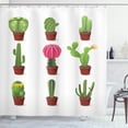 thumbnail image 1 of Ambesonne Cactus Shower Curtain, Plant Variety Cartoon, 69"Wx75"L, Multicolor, 1 of 3