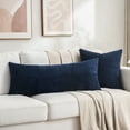 thumbnail image 5 of Fancy Homi 2 packs Navy Blue Decorative Throw Pillow Covers 20x20 inch for Living Room Couch Bed Sofa, Rustic Farmhouse Boho Home Decor, Soft Corss Corduroy Patchwork Accent Cushion Case 50x50 cm, 5 of 11