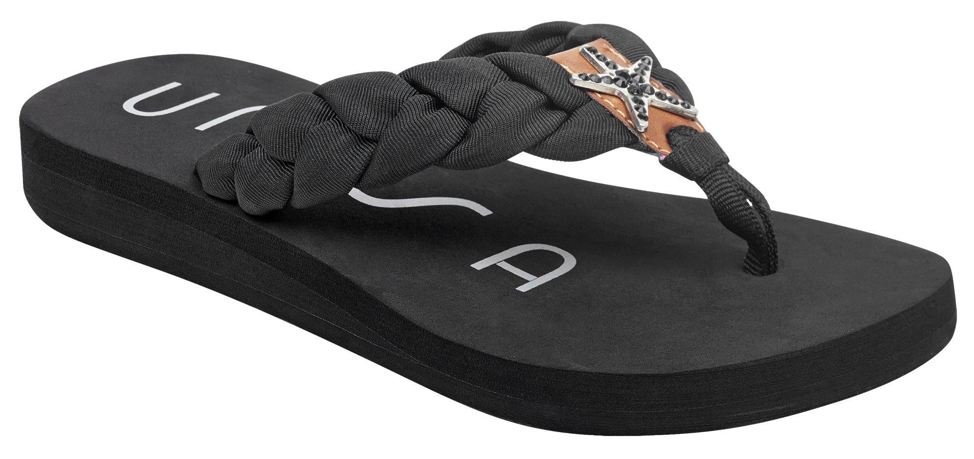 unisa flip flops black