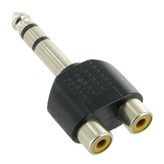 AMZER 1/4 Inch 6.35mm TRS Stereo Jack Male plug to 2 RCA Female Jack Y Splitter Audio Adapter