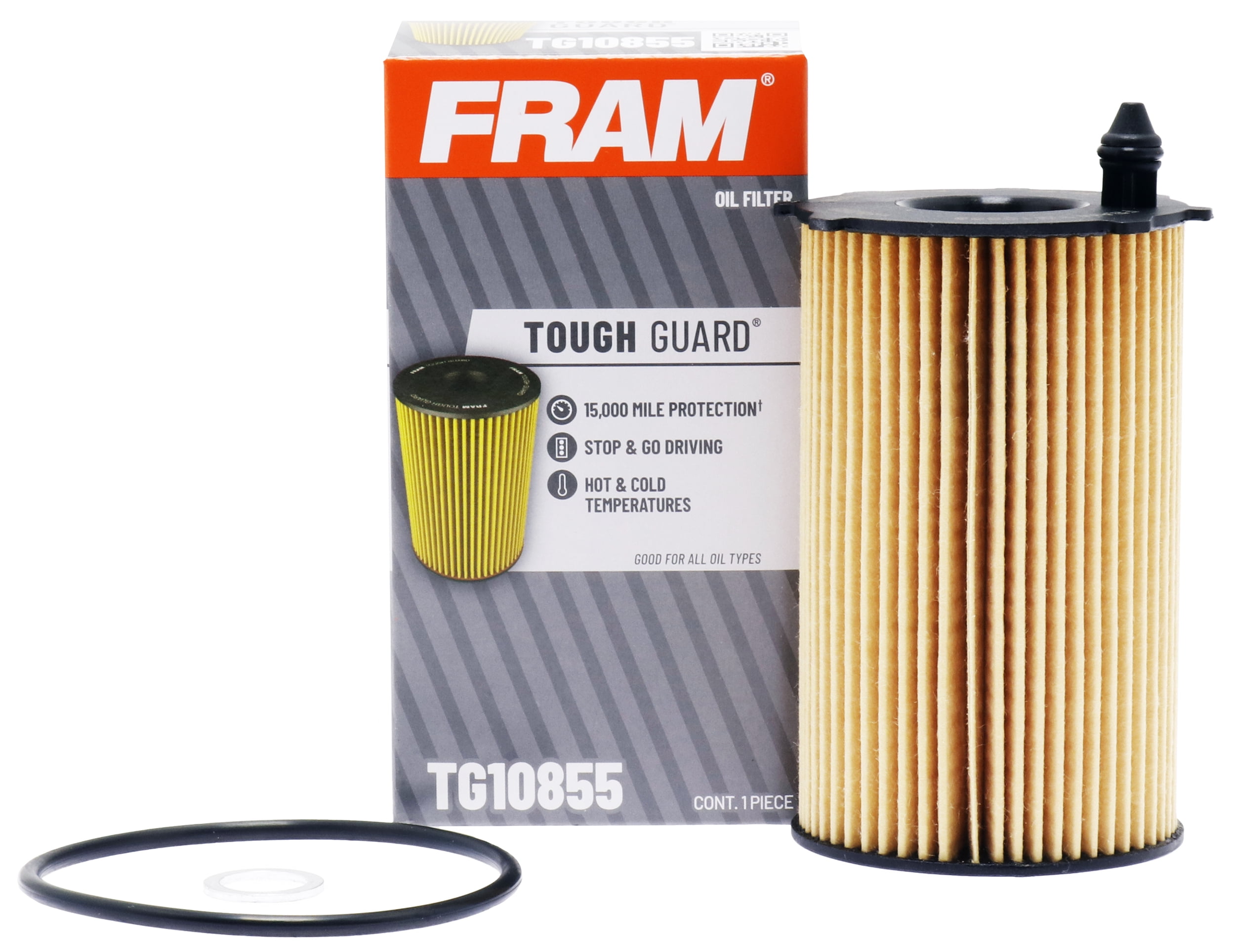 (3 pack) FRAM Tough Guard, Oil Filter, TG10855, 15K Mile, Replacement Oil Filters, Fits Select Vehicles
