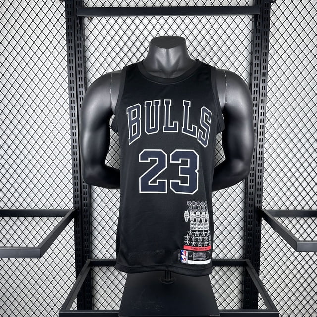 Traje de baloncesto de los Chicago Bulls Bulls No. 23 Jordan Jersey Flyer Traje de prensado en caliente MN Retro