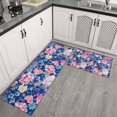thumbnail image 2 of Pioneer Flower Floral Print Pattern Kitchen Rugs Sets Of 2,Anti Fatigue Kitchen Mat Rugs Non Slip Washable,Decorative Kitchen Floor Mats for Kitchen,Sink,Laundry,17"x30"+17"x47", 2 of 7