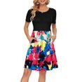 thumbnail image 1 of Vestido AUSELILY de verano para mujer, manga corta, largo hasta la rodilla, 1 of 6