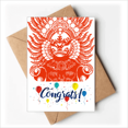 thumbnail image 1 of Peking Opera Red Gongtongguan Paper-cut Wedding Cards Congratulations Greeting Envelopes, 1 of 3