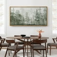 thumbnail image 4 of Large Framed Canvas Print Minimalist Green Pine Tree Landscape with FogWall Art Decorative Ready to Hang Painting for Living room Bedroom 60x30 inches Natural Frame, 4 of 7