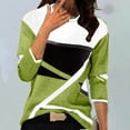 thumbnail image 2 of FAIWAD Women's Color Block Geometric Patchwork Print Tops Long Sleeve Round Neck Spring Pullover Blouses, 2 of 3