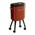 thumbnail image 1 of Cubo de basura de prensa con forma estrecha Cubo de basura con patas elevadas Papelera Rojo con Caster, 1 of 9