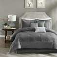 thumbnail image 2 of Madison Park Trinity Comforter Set, Queen, Grey, 2 of 5