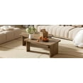thumbnail image 4 of Harper & Bright Designs Rectangle Coffee Table Set of 2, Minimalist Wood Center Table with Splicing Design for Living Room, Natural, 4 of 13
