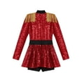 thumbnail image 4 of JanJean Kids Circus Costume Girls Ringmaster Outfit Sequins Dress with Shorts Sparkly Show Red 8, 4 of 7