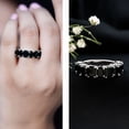 thumbnail image 3 of Rosec Jewels Black Onyx Half Eternity Ring - AAA Quality Certified - Wedding Anniversary Ring for Women - Ready to Gift, 14K White Gold, US 10.50, 3 of 8