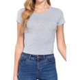 thumbnail image 2 of Women's Short Sleeve Crew Neck Crop Top - Soft Cotton Spandex Jersey 2-Pack, 2 of 5