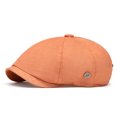 thumbnail image 4 of Men's Adjustable Fit Newsboy Cap Cotton Herringbone Flat Hat Washed Beret Ivy Style for Golf Cabbie Driving Casual Fashion (Orange), 4 of 4