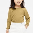 thumbnail image 2 of Povozer Toddler Baby Girl Thick Crewneck Tops Girls Cotton Long Sleeve T-Shirt(Yellow,2-3Y), 2 of 6