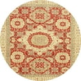 thumbnail image 1 of Ahgly Company Indoor Round Abstract Mustard Yellow Abstract Area Rugs, 5' Round, 1 of 6