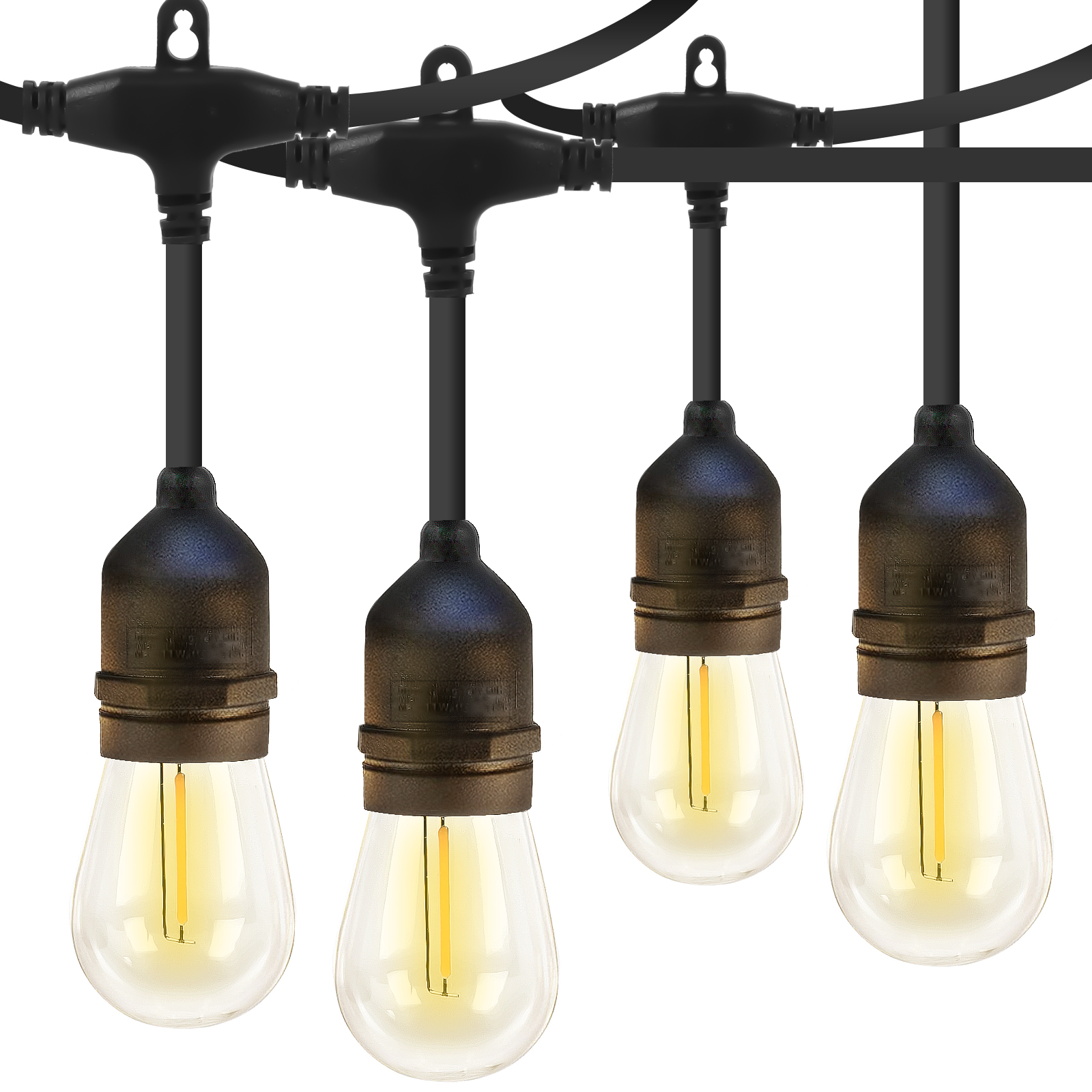VINAUO Outdoor String Lights , 24 Feet Waterproof HeavyDuty Patio