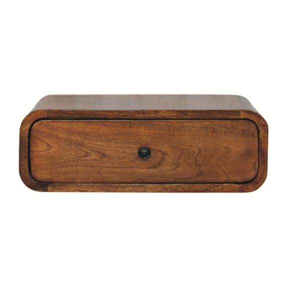 Lesuto Avora Wall-Mounted Honey Caramel 1 Drawer Nightstand - Modern Style, Wood